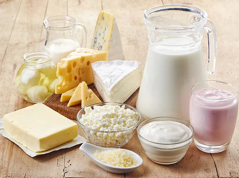 Various fresh dairy products